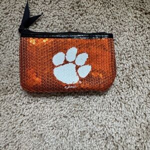 Orange Clemson Pouch with Paw Print